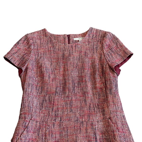 Boden Tweed Sheath Dress Short Sleeve Knee Length Size 4L Women's - Picture 2 of 12